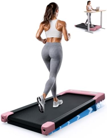 DeerRun Under Desk Walking Pad Treadmill for Home Office & Small Spaces, 6% Manual Incline, 0.6–3.8 MPH Walking Speed, 2.5 HP, 300 lb Capacity, App & Remote Control by DeerRun