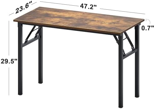 Need Office Computer Desk 47.2x23.6 in Sturdy Folding Laptop Table Retro - Image 3