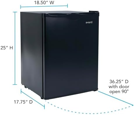 Avanti Mini Fridge for Home Office or Dorm, Auto Defrost with Reversible Door, Energy Star Rated, 2.2 Cu. Ft., Black - Image 3