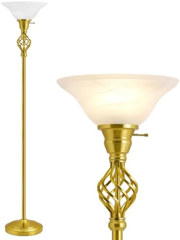 GyroVu Torchiere Floor Lamp for Living Room, LED Standing Reading Light by WelcomeGyroVu