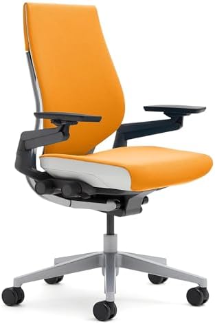 Steelcase Gesture Office Chair, Carpet Floors, Tangerine Orange by Unknown
