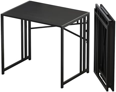 Lutown-Teen Folding Computer Desk 32 inch, Black by Lutown-TeenHome