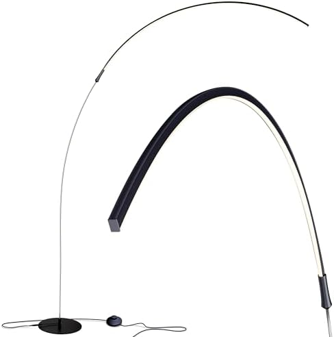 Brightech Sparq Arc Floor Lamp, Ultra Bright Lamp for Living Rooms & Offices – 3-Way Dimmable Smart, Tall Contemporary Standing Lamp for Reading in Bedrooms - Black by Brightech
