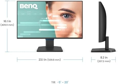 BenQ GW2490C 23.8" IPS Computer Montior 1080P FHD 144Hz Game-Ready, Home Office, USB-C, Visual Optimizer, Flicker-Free, Low Blue Light, Ultra Slim Bezel, TUV-Certified, Eye-CareU - Image 7