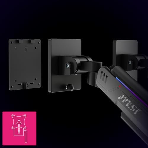 MSI MPG MT201R V2 - Premium RGB Single Monitor Stand Arm, Supports 17-49" Screens and 44 lbs, VESA Compatible, Adjustable Heavy Duty Gas Spring Mount, Clamp & Grommet, Quick Release Plate - Gray - Image 7