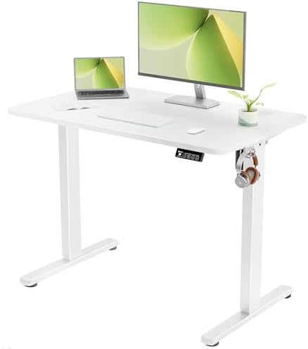 ERGOMAKER 40"x24" Standing Desk, Height Adjustable Sit-Stand Office, White by ERGOMAKER