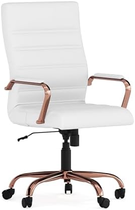 Flash Furniture LeatherSoft Executive Office Chair, White/Rose Gold by FlashFurniture