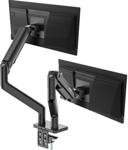 MSI MAG MT201D - Premium Heavy Duty Dual Monitor Stand Arms, 17-45" Support, VESA Compatible, Adjustable Spring Mount, 44 lbs per Screen, Clamp & Grommet, Quick Release Plate - Black by Unknown