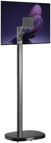 CTA Ergonomic Floor Stand for Monitors & TV’s Up to 35-inches & 22 lbs - Mobile Stand with Anti-Knockdown Base & Height Adjustable - Commercial Grade - Black - (ADD-MSADFSB) by CTA+Digital