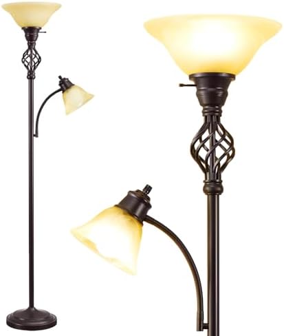 GyroVu Torchiere Floor Lamp for Living Room, LED Standing Reading Light by WelcomeGyroVu