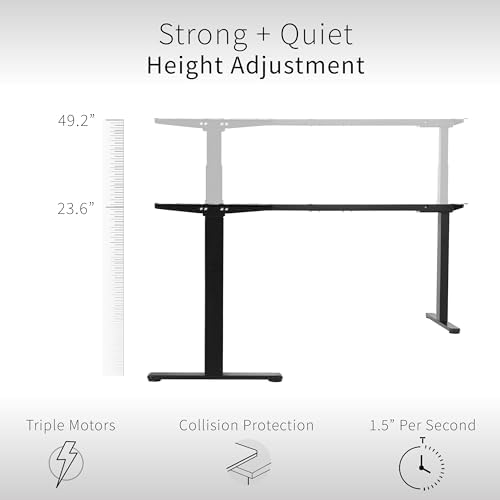 VIVO White Electric Corner 3 Leg Standing Desk Frame, DESK-V130EW - Image 3