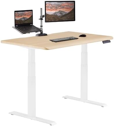 Vari ComfortEdge Electric Standing Desk – 48x30 – Light Wood/White by Unknown