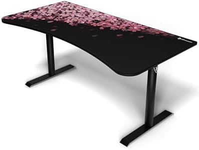Arozzi Arena Special Edition Ultrawide Curved Gaming and Office Desk with Full Surface Water Resistant Desk Mat Custom Monitor Mount Cable Management Cut Outs - Flower by Arozzi