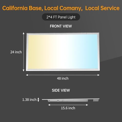 2x4 LED Flat Panel Light with PIR Sensor, 4 Pack - Image 3