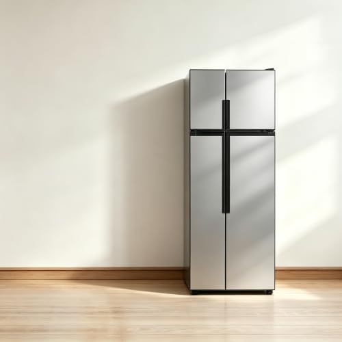 7.5 Cu.Ft Compact Refrigerator, Silver Double Door Mini Fridge with Upper Freezer & Lower Fresh‑Food Compartment, Quiet Energy Saving Small Refrigerator for Apartment, Dorm, Rental Home - Image 5