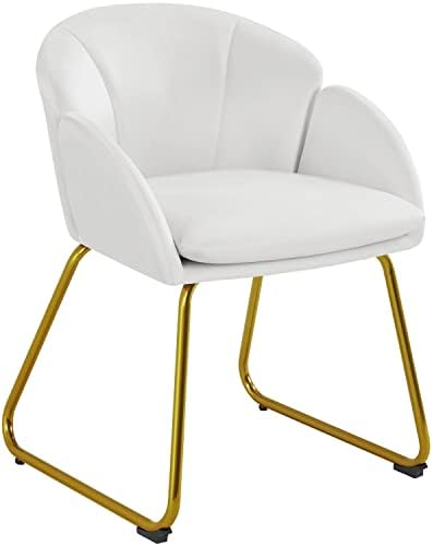 Yaheetech Flower Shape Vanity Chair with Petal Armrests, White by Yaheetech