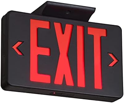 TANLUX Red Exit Sign with Black Housing, LED Emergency Exit Light with Battery Backup, UL Listed, Hardwired Exit Signs with Emergency Lights, Commercial Emergency Lights for Business - 1 Pack by Unknown