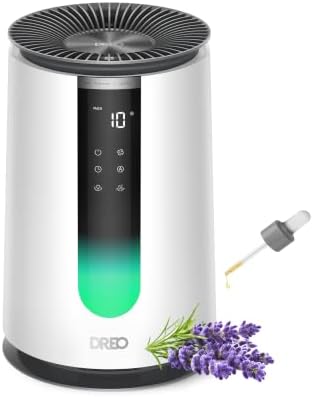 DREO Air Purifier for Home, HEPA Sleep Mode, AHAM VERIFIDE Air Purifiers for Bedroom, Pets, Smoke, Dust, Pollen & Odors, PM2.5 Monitor, Auto & Turbo Mode, 4 Speeds, Scent Diffuser, DR-HAP008(Dreo 338) by DREO