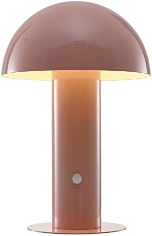 JONATHAN Y Boletus Mushroom Desk Lamp 10.75" Metal LED, Pink by JONATHANY