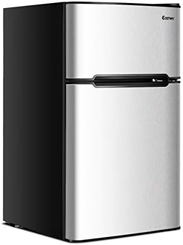 COSTWAY 3.2 Cu.ft. Mini Fridge with Freezer for Bedroom, Dorm, Office by COSTWAY