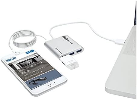 Tripp Lite 4-Port USB-A 3.0 SuperSpeed Mini Hub, Portable Hub for Laptop & Chromebook, USB 3.0 Type-A, Aluminum (U360-004-AL) by TrippLite