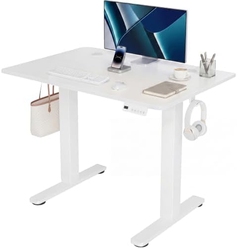 Claiks Electric Standing Desk 35x20 Inch Adjustable Desk, White by CLAIKS