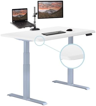 Vari ComfortEdge Electric Standing Desk – 48x30 – White/Silver by Unknown