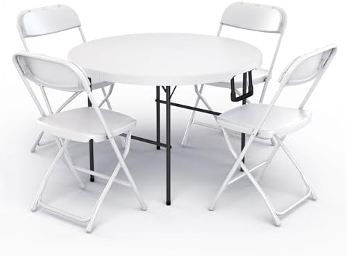 2 PACK of 3.5 Feet Circular Round Foldable Table with Built in Handle & Steel Legs | Heavy Duty Portable | Perfect for Party, Dining, Wedding, Events, Picnic Indoor, Outdoor, Camping, Utility - Image 7