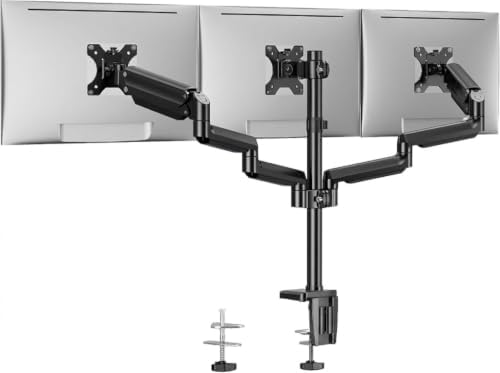 ErGear Triple Monitor Mount for 13-27 inch Screens, Triple Monitor Arms with USB,3-Monitor Stand Holds 17.6 lbs/Arm – Tilt, Swivel & Rotate by ErGear