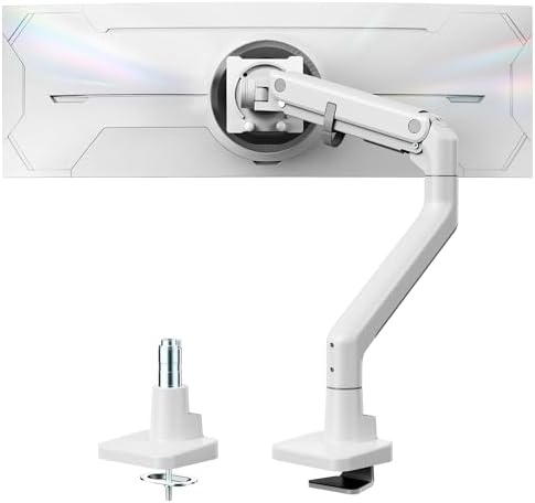 monTEK Heavy Duty Monitor Arm, 17-57" Ultrawide, Gas Spring, 59.4 lbs，White by monTEK