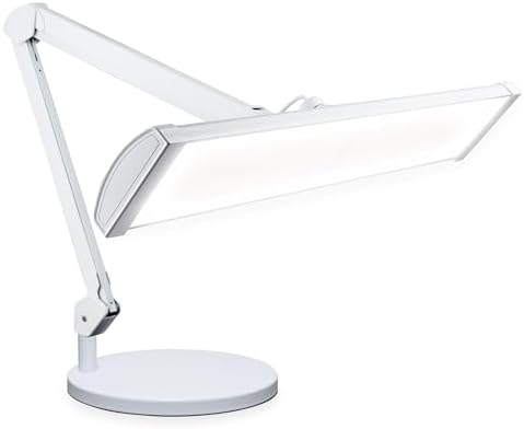 Neatfi Ultra 3,500 Lumens LED Desk Lamp with Base– 45W, 270 SMD LEDs, Shadow-Free | Adjustable Brightness | Non-Flickering Task Light for Nail, Craft & Office (White-3, 26-Inch Wide Shade) by Neatfi