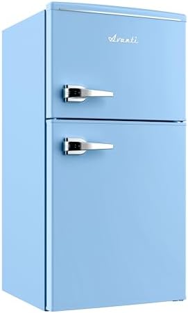 Avanti Mini Fridge with Freezer Retro Design Compact Refrigerator for Home Office or Dorm, Features Dual Doors Removable Shelves Manual Defrost and Mechanical Adjustable Temp Control, 3.1-Cu.Ft, Blue - Image 2