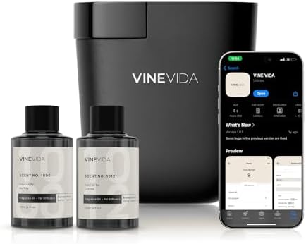 VINEVIDA Prime Plug-in Diffuser for Home & Office | Fragrance Oil Diffuser - Cold Air Diffuser for Essential Oils | Scent Machine (2 Hotel Scents Included) by VINEVIDA