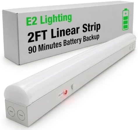 E2 LIGHTING 2ft LED Light Strip, Linear, 10 W Emergency Battery, 18W by E2LightingUSA