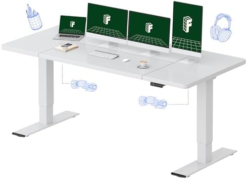 FLEXISPOT 79"x32" Electric Standing Desk, White by Unknown