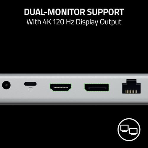 Razer USB 4 Dock, 14 Ports, Windows & Mac Compatible, White - Image 4