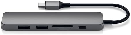 Satechi USB C Hub Slim Multiport Adapter V2 with 60W USB C PD, 4K HDMI (60Hz), Micro/SD Card Readers, USB 3.0, for MacBook Air/Pro M5/M4, iPad Air/Pro M5/M4, Mac mini, iMac - Space Gray - Image 2