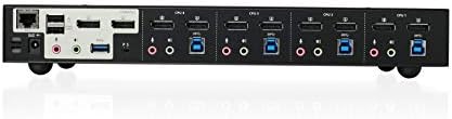 IOGEAR 4-Port Dual View DisplayPort KVMP Switch - 4K 60Hz - 2 DisplayPort In Per Channel - 2-Port USB 3.1 Hub 5Gbps - Keyboard Mouse Input - 7.1 HD Audio - Front Panel Selector - TAA Mac/Win - GCS1944 - Image 4