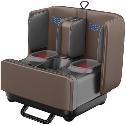 COMFIER 2 in 1 FSA Foot Massager Machine,HSA Shiatsu Foot and Calf Massager with Heat,Kneading,Vibration,Compression Massagers for Feet Health,Plantar Fasclitis,Gift for Mom Dad(Brown) by COMFIER