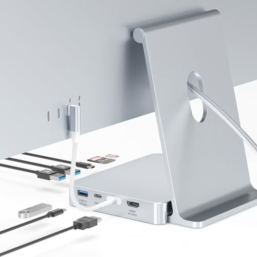 USB-C Hub 8-in-1 for 24” iMac 2021/2023/2024 – iMac Dock with M.2 SSD Slot, 10Gbps USB-C/A, SD/TF, HDMI – iMac Accessories for M1 M3 M4 by GKEAPZA
