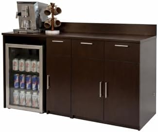 BREAKtime Office Coffee Station Cabinet with Mini Fridge Space & 2-Door Storage, Commercial-Grade, Fully Assembled, 72" W x 24" D x 36" H, Appliances Not Included, Espresso - Image 5