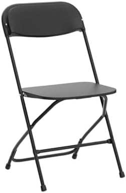 VINGLI 4 Pack Black Plastic Folding Chair, Indoor Outdoor Portable Stackable Commercial Seat with Steel Frame 350lb. Capacity for Events Office Wedding Party Picnic Kitchen Dining - Image 5