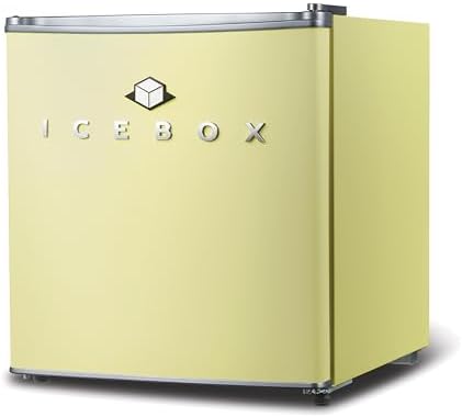 ICEBOX 1.7 Cu. Ft. Compact Refrigerator, ENERGY STAR Certified Small Refrigerator, Single Door Mini Fridge with Chiller Compartment, R600a Refrigerant, IBCR17SUN, Sun Yellow by ICEBOX