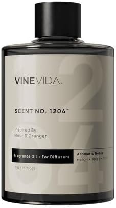 VINEVIDA [16 Fl Oz] Scent NO. 1204 Fragrance Oil for Cold Air Diffusers, Aromatic Notes of Bergamot, Citrus & White Florals Essential Oils for Diffuser Oil Refill & Air Freshener Room Spray by VINEVIDA