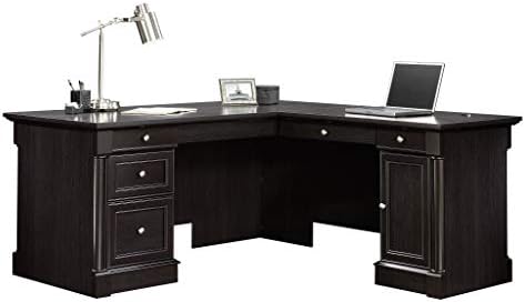 Sauder Palladia L Shaped Desk with Drawers, Office Desk with File Cabinet Storage, Cable Management, Keyboard Tray, in Wind Oak Finish by SAUDER%C2%AE
