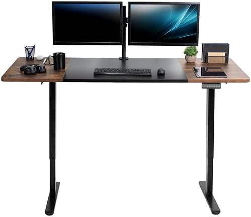 VIVO Black/Vintage Brown 71 x 30 in Standing Desk, DESK-KIT-E2B7BN by VIVO