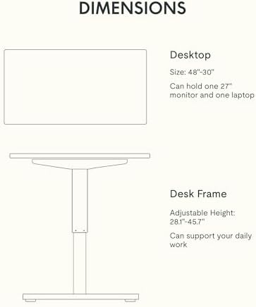 FLEXISPOT EN1 48"x30" One-Piece Standing Desk, Gray Wood - Image 5