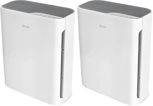 LEVOIT Air Purifier for Home Bedroom,Quiet Clean with Washable PreFilter for Dander,Smoke,Dust,Pollen,AHAM Verifide,Odor Eliminators, Medium Sized Rooms,Pet Hair Remover,Vital 100,White(Pack of 2) by Levoit