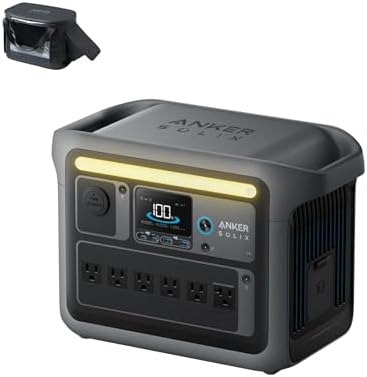 Anker SOLIX C1000 Portable Power Station and Water-Resistant Bag, 1,056Wh by Unknown
