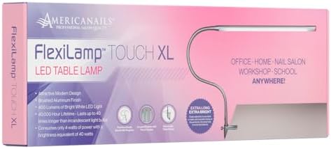 Americanails FlexiLamp Touch XL - LED Table Desk Lamp - Removable Clamp - Adjustable Lighting for Nail Stations - Manicure Table Light - Flexible Arm – 3 Brightness Levels - Touch Sensor - 400 Lumens - Image 2